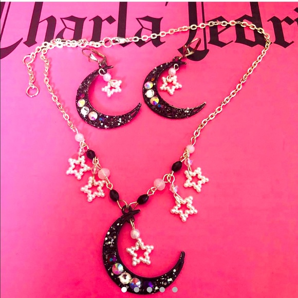 Dolls Kill Jewelry - Star and moon earrings necklace set